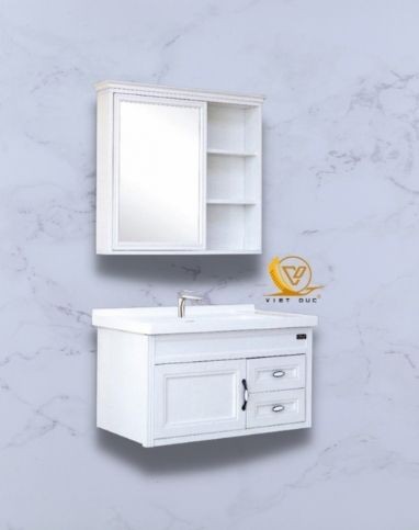 TỦ CHẬU & HỘP GƯƠNG MÀU TRẮNG  8108C